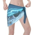 thumbnail image 3 of Kll Mountain Cottage In Snow Print Women'S Sarong Coverups Short Bathing Suit Wrap Skirt Beach Wrap Swimsuit Cover Ups, 3 of 7