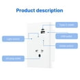thumbnail image 3 of Smart socket,Switch App Outlet Wire Required Wall Switch Required 1 Way Wifi Wall Usb Outlet Socket Wall Required 2 Way Switch With Wall Required With Type-c Usb App Voice Tempered Panel, 3 of 6