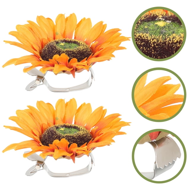 BESTYASH 2Ud Clips Sujetadores Para En Colores Surtidos Con De Girasol Delicado