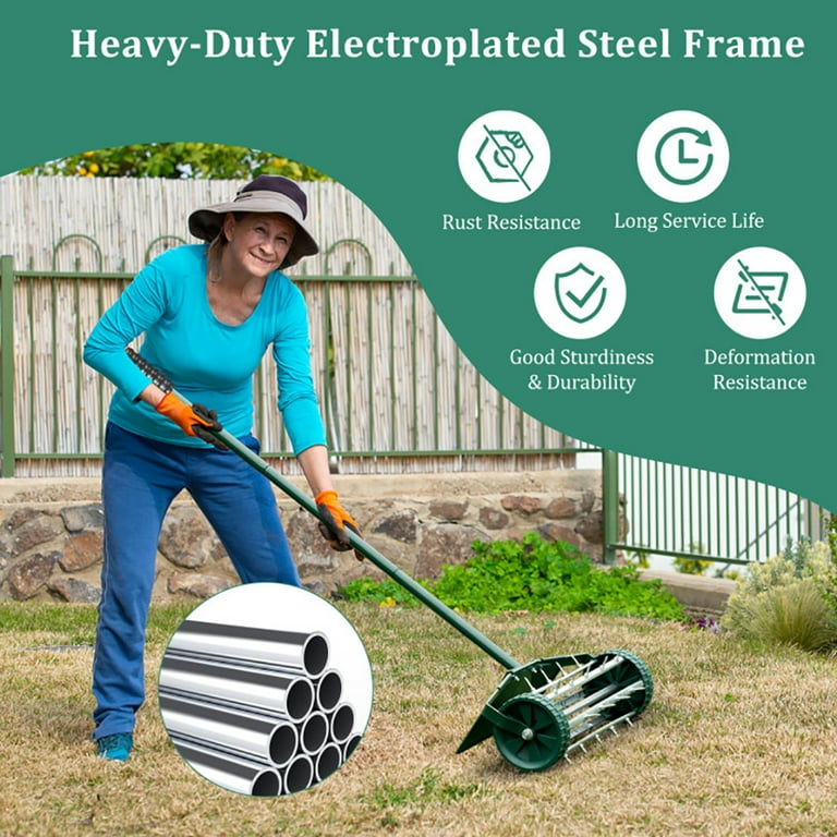 Rolling lawn aerator discount