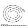 thumbnail image 4 of Pompotops 1mm Silver Plated Snake Chain Necklace Birthday Anniversary Jewelry Gift for Men Women, 4 of 8
