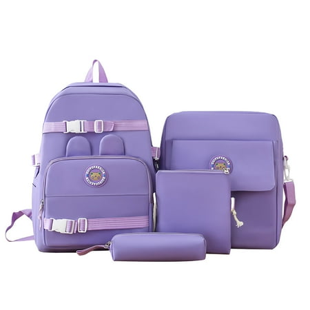 GASTROPOD 2026 New Primary and Secondary School Backpack for the Start of the School Season Four Piece Set with Large Capacity Canvas Backpack College Style Backp Back to School Supplies