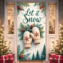 Festive Design Christmas Banner Joy Wreath to World for Holiday Celebration Indoor Outdoor