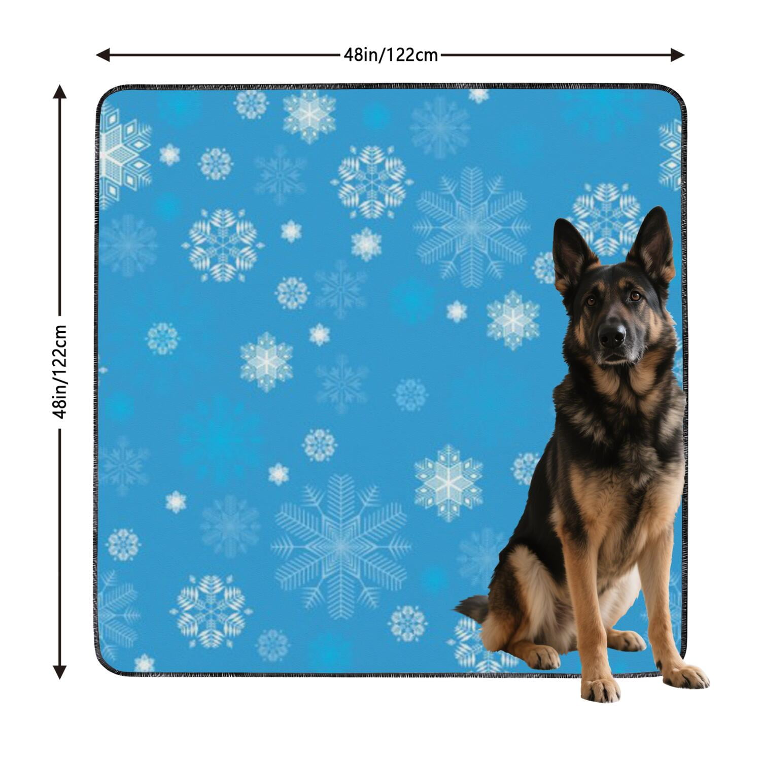 Holiday Themed Reusable Dog Pee Pads 48" x 48", 2-Pack Christmas Washable Puppy Training Mats for Large Whelping and Big Dog Training Uses