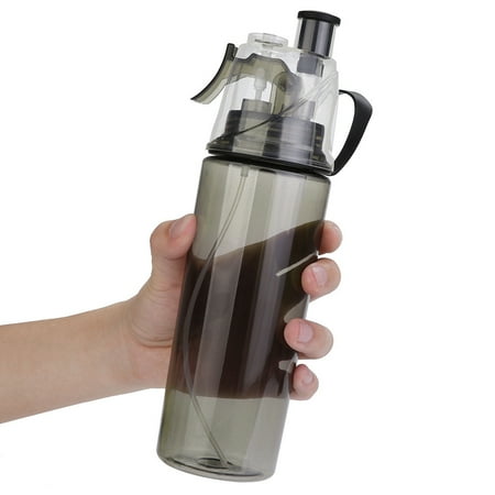 

WIURAY cups with lids for schoolcoffee cups reusable 600ML Sport Cycling Mist Spray Water Gym Beach Bottle Leak-proof Drinking Cup Black