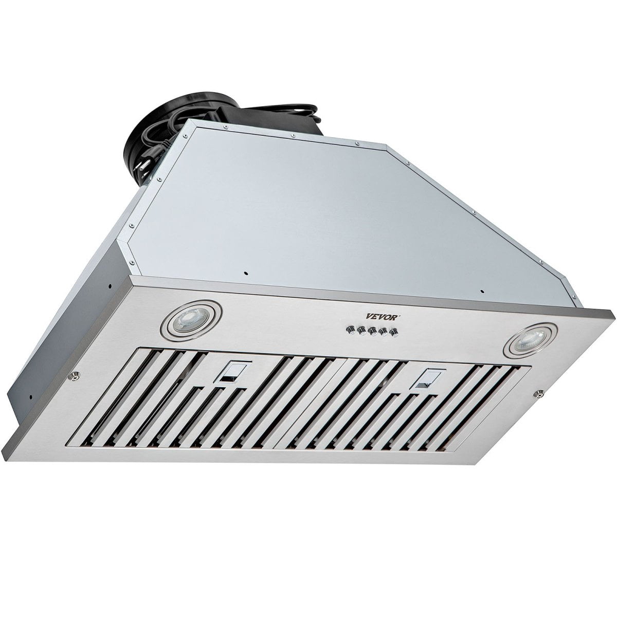 Insert Range Hood 800CFM 3 Speed 30 Inch Stainless Steel Built in Kitchen Vent with Push Button Control LED Lights Baffle Filters Ducted Ductless Convertible ETL Listed