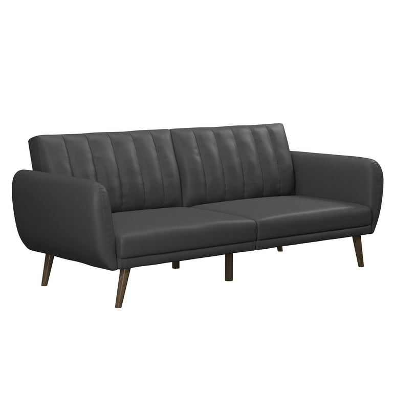 Novogratz Brittany Futon Gray Faux Leather Walmart