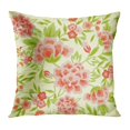 thumbnail image 1 of BOSDECO Housse de Coussin Motif Floral Vert Fleurs Colorées Orange 20x20 Pouces, 1 of 1