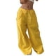 thumbnail image 1 of Gibobby Pantalones de trabajo para hombre Pantalones holgados Vintage rectos de cintura alta con bolsillos y pierna ancha para mujer(Amarillo,M), 1 of 4
