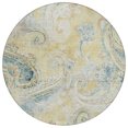 thumbnail image 2 of Addison Rugs Chantille Indoor/Outdoor Transitional Paisley Gold Machine Washable Round Rug, 8' x 8', 2 of 7