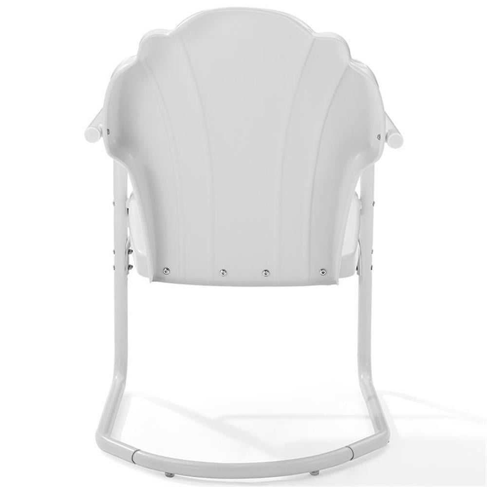 Crosley Furniture Tulip Metal Patio Chair in White (Set of 2)