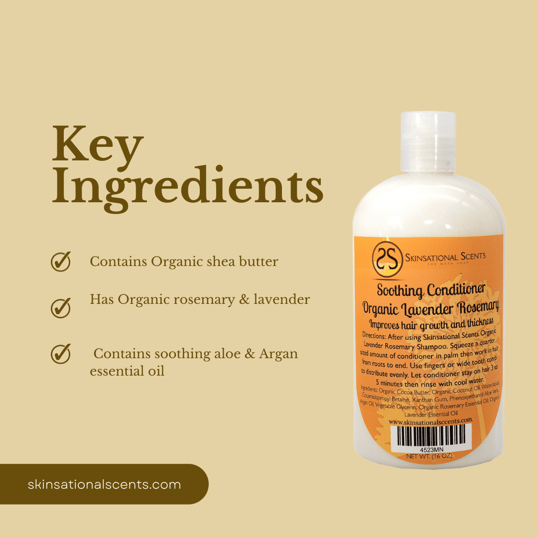 Skinsational Scents Organic Lavender Rosemary Conditioner for All Hair Types