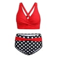 thumbnail image 4 of XIYON Womens Bikini Sets Two Piece Swimsuits High Waist Control Polka Dot Bikini Tankini For Beach Wear Comfortable, 4 of 4
