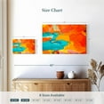 thumbnail image 4 of Elephant Stock Orange And Blue Abstract Wall Art - Horizontal Canvas Wall Art - Living Room Wall Decor - Abstract Canvas - Orange And Turquoise Decor - 24" x 16", 4 of 8