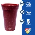 thumbnail image 3 of Silipint: Silicone 16oz Coffee Tumblers: 2 Pack Red Speckled - Unbreakable Cups, Reusable, Flexible, Hot & Cold Drinks, 3 of 7