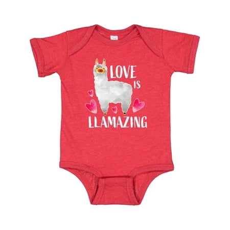

Inktastic Valentine s Day Love is Llamazing with Cute Llama and Hearts Gift Baby Boy or Baby Girl Bodysuit