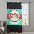 thumbnail image 4 of Coffee Vintage Black Teal Sheer Curtains 54 Inches Long for Bedroom, Farmhouse Rustic Light Filtering Privacy Drapes, Breathable Semi Sheer Window Treatment for Bathroom Dining Room Kitchen, 4 of 9