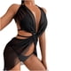 thumbnail image 5 of Traje de tres piezas Traje de baño sexy para mujer Ropa de playa Gasa Perspectiva Traje de baño dividido para mujer Fridja  nalpqowj56511, 5 of 8