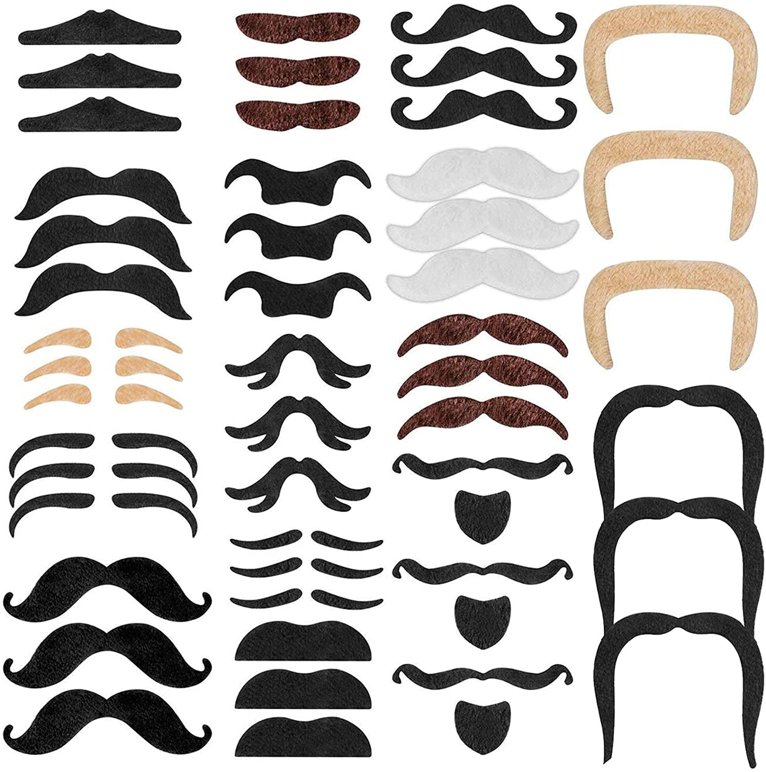 Mustache Self-Adhesive, False Beard Gluing Adhesive Beards False Beards Party Beard For Christmas Party, Birthday And Party