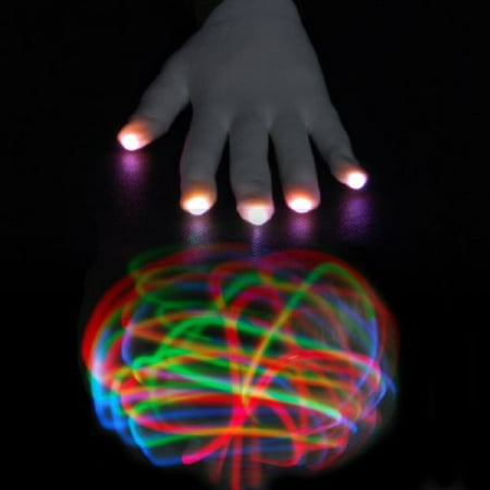 Astra Light Table Red Blue Green 4 Speed Multi Color LED Lighted Up Raver White Gloves w/o Batteries ( Birthday Rave Party Club Dance Show Gear Supplies ), 3.., By Astra Depot ()