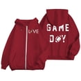thumbnail image 1 of WEAIXIMIUNG Sweat-Shirt pour Enseignant 3X, Hoodie à Fermeture Éclair Imprimé Jour de Match de Rugby Décontracté pour Femmes, 1 of 6