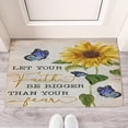 thumbnail image 2 of Sunflower Wood Colored Flowers (3) Door Mat 30 X 17 Inch Welcome Doormat Indoor Outdoor Entrance Floor Mat Non Slip Spring Summer Decor Rubber Mats, 2 of 6