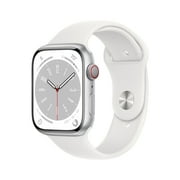 Apple Watch Series 8 GPS + Cellular 45mm Silver Aluminum Case with White Sport Band - M/L