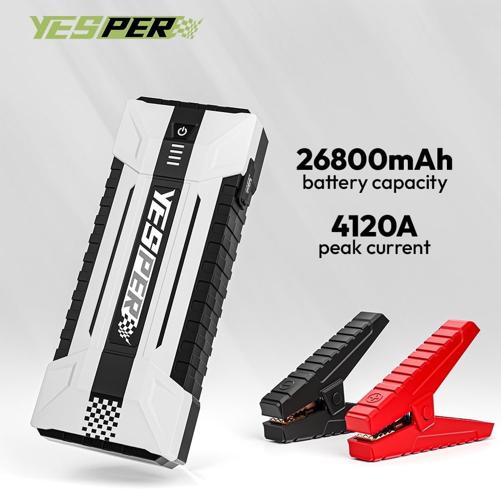YESPER Car Jump Box 4120A Peak Jump Box Starter For Car ALL Gas and Up to 10.0L Diesel Engine Powerful 12V Jump Pack With Power Bank/Quick Charge/LED Light