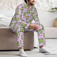thumbnail image 7 of Naloa Happy Frogs1 Men’s Pajamas Set - Long Sleeve Button Down Sleep Shirt and Pajama Bottoms Sleepwear Set-X-Large, 7 of 7