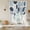 Navy Blue, variant on Grey Ombre Geometric Tie Up Curtains for Windows, Balloon Window Shades, Middle Century Vintage Abstract Art Kitchen Window Treatments Roll Up Curtain for Basement/Nursery 52"x45"