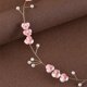 thumbnail image 4 of Granjero Gordo Horquilla de flores para novia, tocado de perlas de cristal, joyería para el cabello de boda dorada (rosa), 4 of 4