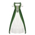 thumbnail image 1 of Vestido de mujer de moda informal medieval con retazos y manga corta con cintura alta para juego de rol, 1 of 3