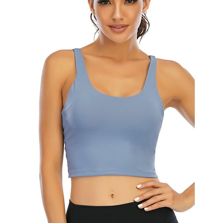 

FALEXO Womens Sexy Crisscross Back Athletic Gym Yoga Workout Fitness Strappy Sports Bra