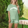 thumbnail image 2 of Teenage Girl Summer Outfits Kids Summer Sport T-Shirt and Shorts Set Cute Print Clothing Sets Tracksuit, 2 of 4