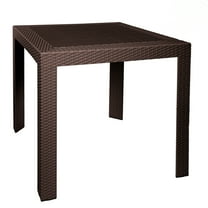 Outdoor Bistro Table - Weather Resistant Patio Table with Umbrella Hole - Modern Weave Design