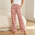 thumbnail image 6 of Ohufall Pajama Pant for Women Plaid Elastic Waist Soft Pant Sleep Lounge Comfort Casual Sleepwear, 6 of 9