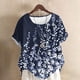 thumbnail image 2 of Camisetas de Manga Corta para las Mujeres Casual Cuello Redondo Cómodo de Lino Camiseta Botón Blusa Top Verano Manga Corta para las Mujeres, 2 of 5