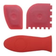 thumbnail image 3 of 6 Piece Grill Pan Scraper Plastic Set Tool and Silicone Hot Handle Holder for Cast Iron Skillets, Frying Pans Griddles, 3 of 8