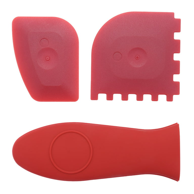 6 Piece Durable Grill Pan Scraper Plastic Set Tool and Silicone