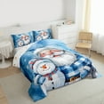 thumbnail image 2 of Manfei Kawaii Santa Claus King Size Comforter Sets,Cute Christmas Snowman Bedding Comforter Set,Mwhite Blue Bedding Set For Girls Kids,Microfiber Bedroom Decor Reversible,3pcs, 2 of 7