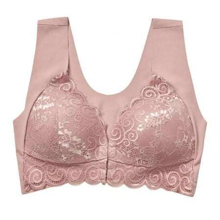 

Front Closure Bra 3/4 Cup Bra Push up Bra Floral Lace Bra Padded Wire Free Bra U-shape Back Thin Bralette Women Thin Section Nursing Bra Vest Type Gather Underwear