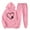 Pink, variant on USSUMA Womens Sweat Set Woman Hoodies Long Sleeved Pullover Sweatpant Outfits Pocket Drawstring Print Tracksuit Stretchy Waist Fashion Jogger Sets Plus Size Sport Fall Suit