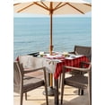 thumbnail image 2 of Outdoor Tablecloth with Umbrella Hole and Zipper, Christmas Snowman Square Table Cloth 60x60 Inch Waterproof Tablecloth, Xmas Farmhouse Red Plaid Wood Grain Picnic Table Cover for Patio Camping, 2 of 7