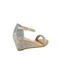 thumbnail image 4 of Women’s Rhinestone Wedge Sandals Open Toe Ankle Strap Dress Shoes Low Heel Sparkly Evening Party Sandals, 4 of 6