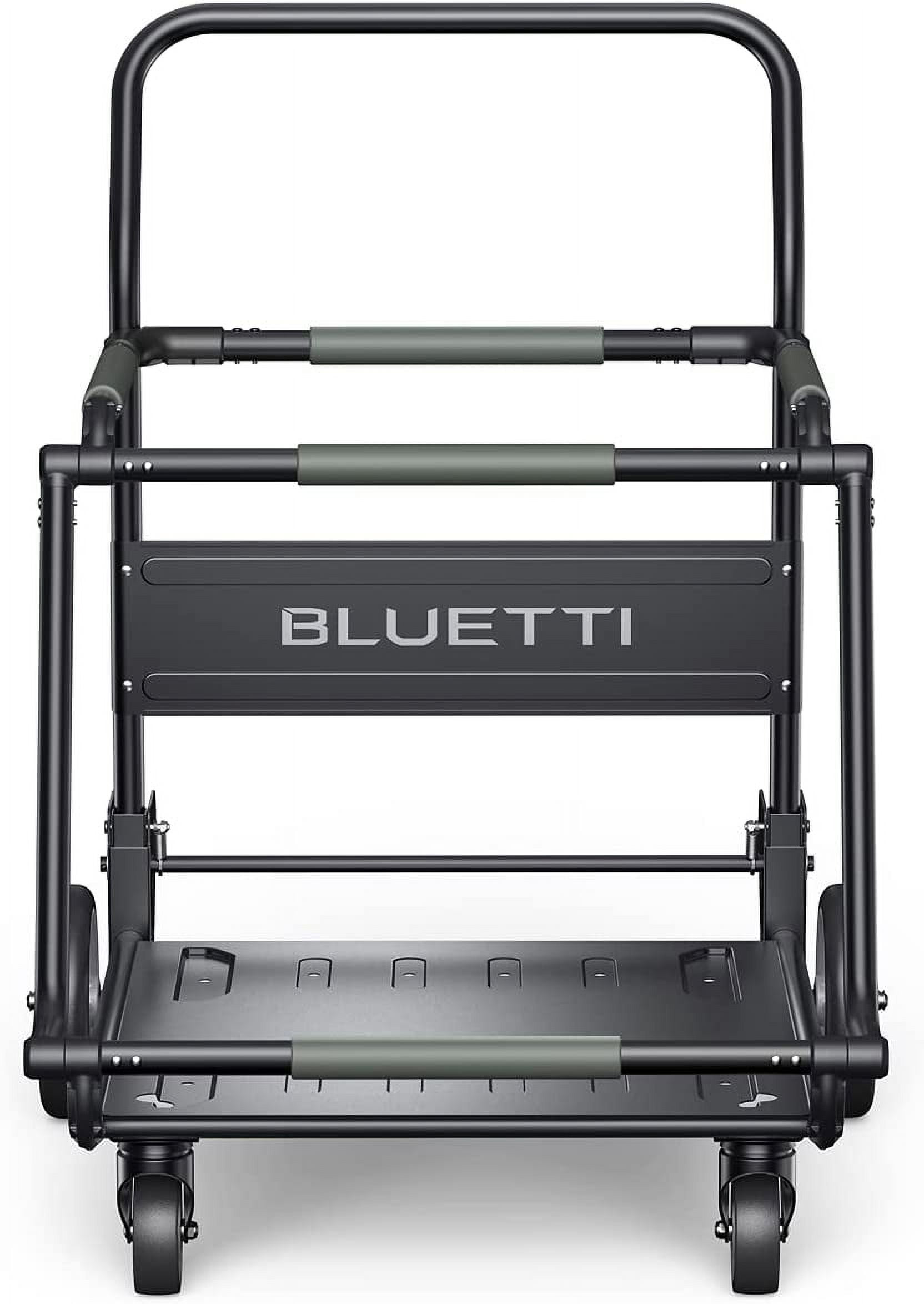 BLUETTI Folding Trolley, 330lbs Load Capacity Foldable Hand Truck with 360° Universal Front Wheel and Foot Brake System for AC200MAX/AC300/AC500