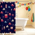 thumbnail image 3 of Erosebridal Cartoon Car Shower Curtain 72Wx72L, Automobile Bathroom Curtain, Navy Blue, 3 of 5
