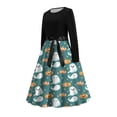 thumbnail image 7 of Girls' Halloween Two Piece Long Sleeve Dress Twisted Tree Bat Print Bow Belt A Line Flowy Skirt Kids Role Play Costume for Girls 5-14Y, Halloween Costumes for Girls Green a 11 Years, 7 of 7