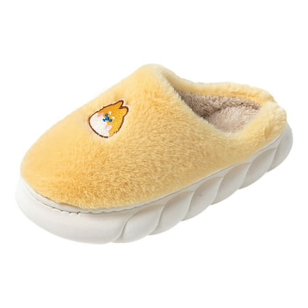 

QYZEU Shoes for Women High Heels Womens Spa Slippers Womens Slippers Indoor Home Cute Cartoon Embroidery Lightweight Winter Warm Cotton Slippers