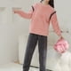 thumbnail image 2 of Gibobby camisón para mujer Terciopelo Coral grueso hombres sueltos mujeres Color cuello Rojoondo manga caliente se puede usar fuera de la casa ropa (Rosa, M), 2 of 5