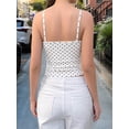 thumbnail image 6 of Women'S Cute Cropped Tank Tops Summer Polka Dots Y2K Going Out Basic Sleeveless Camisole Shirts White S, 6 of 7